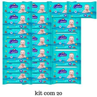 Imagem de Kit C20 Estrelinhas Toalhas Umedecidas C50  Hygieline