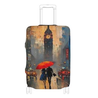 Imagem de Joisal Capas de bagagem de robô esqueleto para mala Tsa aprovadas para bagagem de 45 a 81 cm, Big Ben Romântico, XL 29-32 in