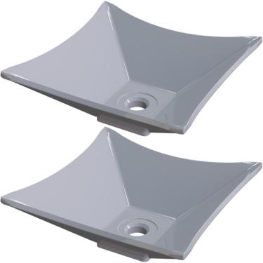 Imagem de Kit 02 Cubas De Apoio Lux Banheiro Lavabo C01 L30 Cinza