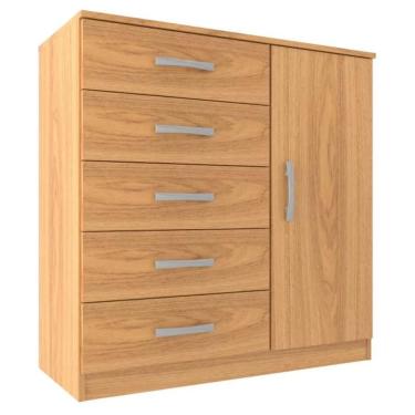 Imagem de Cômoda Sapateira Zurique 1 Porta 5 Gavetas - Cinnamomo Cinnamomo