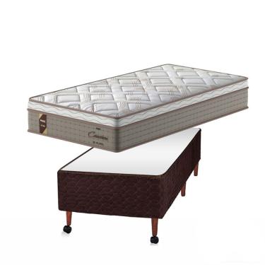 Imagem de Conjunto Probel Cameron Box Castor Marrom Solteiro 88x188x70cm