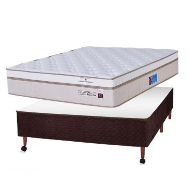 Imagem de Conjunto Zen Plus Bioquântico Vibroterapia Casal Box Castor Revolution Marrom 138x188x76cm