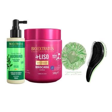 Imagem de Tônico Jaborandi + Máscara Liso Bio Extratus +Escova/Touca