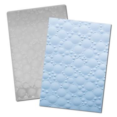 Imagem de DIYology Pasta de gravação de plástico 3D (padrão de ondas) artesanato de papel com pontos plásticos impressões texturizadas para fazer cartões scrapbooking 11,4 cm x 16,3 cm