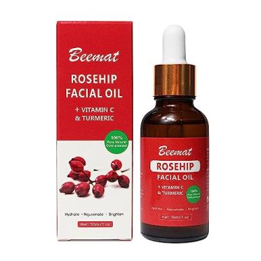 Imagem de Beemat Óleo Facial De Vitamina C Rosa Mosqueta Com Cúrcuma, 100% Natural, Prensado A Frio Para Cuidados Pele, Clarear, Hidratar E Rejuvenescer, 30 Ml