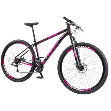 Imagem de Bicicleta Rino Start RX 1.4 MTB Aro 29 Alumínio 24 Marchas Freio a Disco Suspensão Dianteira (Preto/Pink, 17)