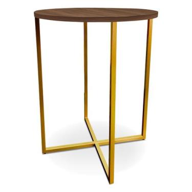 Imagem de Mesa De Canto Alta Gana - Dourada/Villandry - Genus Móveis, Dourado/Vi