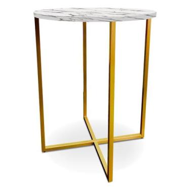 Imagem de Mesa De Canto Alta Gana - Dourada/Vulcano - Genus Móveis, Dourado