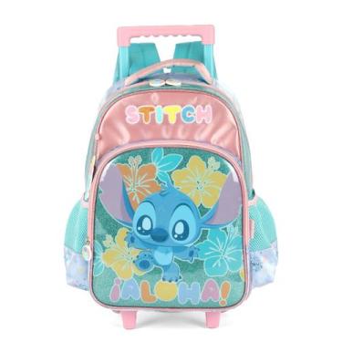 Imagem de Mochila Rodas Stitch Disney Escolar 16" Infantil Meninas - Luxcel, Tur