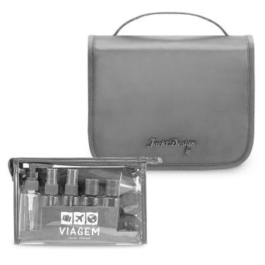Imagem de Kit Necessaire C- Gancho E Frascos P- Viagem Premium Preto