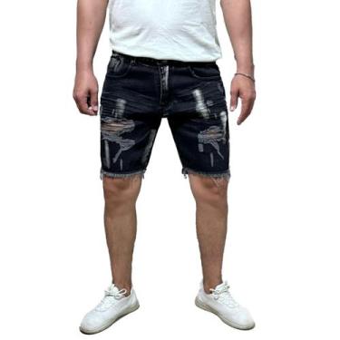 Imagem de Shorts UrbanWave Premium Jeans Preto Masculino - C.H.M JEANS, 48, Pret