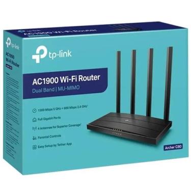 Imagem de Roteador TP-Link Archer C80 AC1900 Wifi 4 Antena Dual Band Gigabit