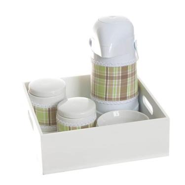Imagem de Kit Higiene Com Porcelanas E Capa Bandeja Lisa Quarto Bebê - Potinho d