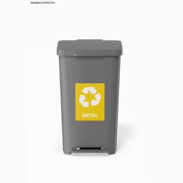 Imagem de Kit 2 Adesivos Para Lixeiras Coleta Seletiva Metal 20x15 - PRESENTE-BR