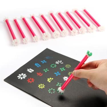 Imagem de DAFENCHI Ferramentas de pontilhamento floral de flores para pintura de pontos, 20 formas, ferramenta de arte de ponto mandala para pedras, ferramentas de relevo para pintar pontos, 10 canetas