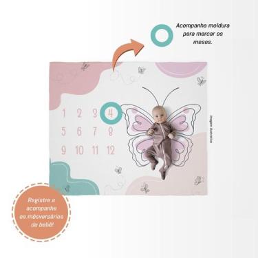 Imagem de Tapete Cenário para fotos Mesversário Borboleta 1,25mx1,45m - PRESENTE