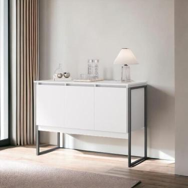 Imagem de Buffet Elegante com 3 Portas Turim Branco Preto - CASA H