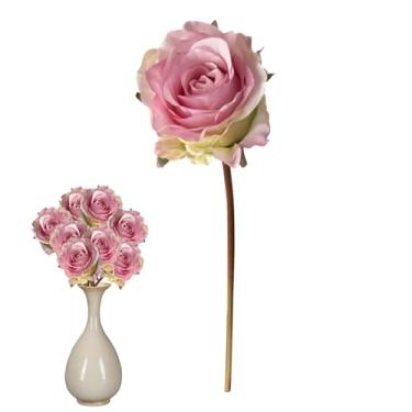 Imagem de Rosas Flores Artificiais - Plantas Artificiais Resistentes Aos Raios UV Para Exterior - Decoração Floral Longa Duração Para Jardim Casamentos Festas Mesas De Hotel