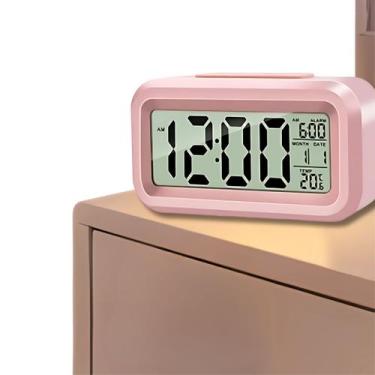 Imagem de Relógio Digital de Mesa LED Retro Portátil Despertador - Hxt, Rosa