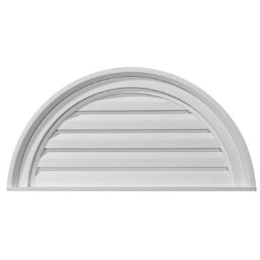 Imagem de Ekena Millwork GVHR24D Grade de ventilação meia rodada, 61 cm L x 30 cm A x 3,8 cm P, branco preparado de fábrica