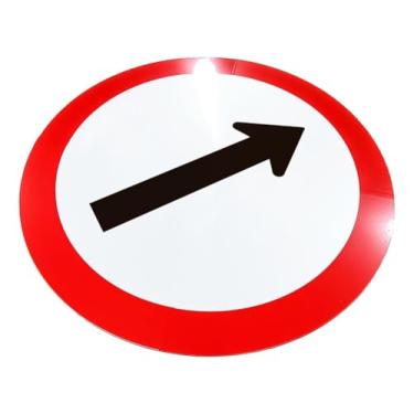 Imagem de Kit 5 Placas de Sinalização, Condomínio, Sentido de Circulação, 50cm, em ACM 3mm (alumínio composto)