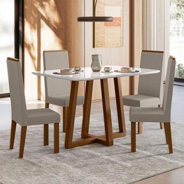 Imagem de Conjunto Sala de Jantar 4 Cadeiras Livia - Sonetto Móveis