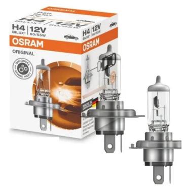 Imagem de Par Lâmpada Osram Farol Baixo E Alto H4 Halogena 12v 60/55w