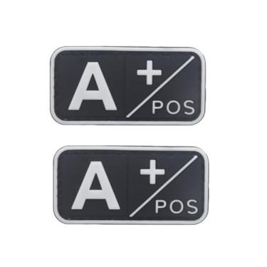 Imagem de Ruoming 2 peças externas 3D PVC borracha macia tipo sanguíneo médico, crachá de gancho de resgate, emblema de moral, acessório DIY (branco A+)