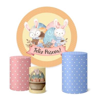 Imagem de Trio Capas Cilindro + Painel Redondo 1,50m Páscoa (K1PSC032)