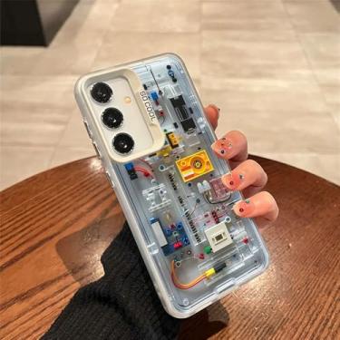 Imagem de Capa de celular com placa de circuito avançado para Samsung A55 A54 A53 A52 A51 A70 A32 A13 5G, capa prateada galvanizada à prova de choque, CYB, B1088T6, para Samsung A70