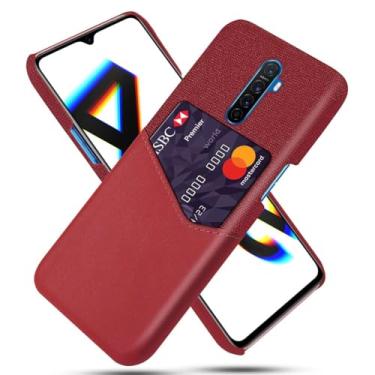 Imagem de Capa para OPPO X2 Pro,Anti-deslizamento,Proteção contra quedas de 360°,Resistência à impressão digital,Tela e caso de couro PU com 1 slot de cartão atrás-Red