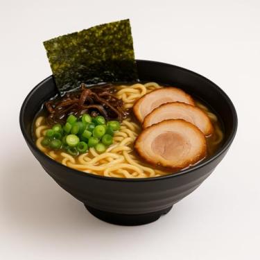 Imagem de Tigela Bowl Preta Servir e Preparar Oriental 22cm 1000ml Lamen Sopa Profissional Restaurante