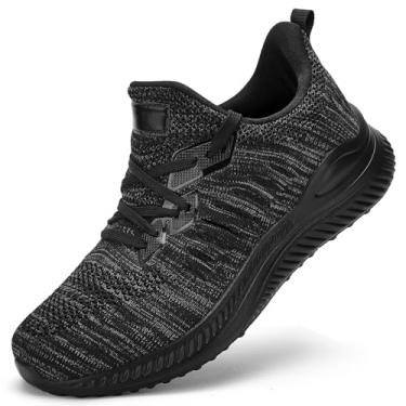 Imagem de Akk Tênis Masculino Sem Cadarço, Calçado Largo Para Caminhada, Respirável, Preto, Tênis De Corrida, Calçado Masculino Confortável Para Treino, Leve, Atlético, Academia, Corrida, 12