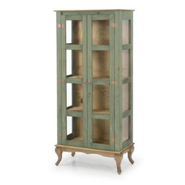 Imagem de Cristaleira 2 portas com vidro lateral - Denk, Verde
