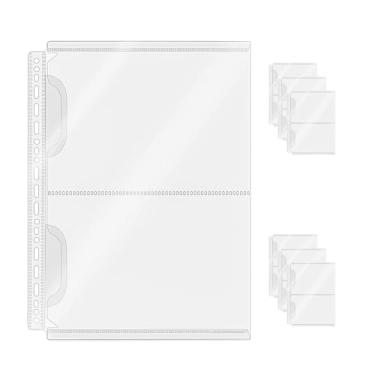 Imagem de NatSumeBasics 6 fichários A4, 2 bolsos, envelopes de enchimento de dinheiro PP de 0,2 mm, saco de arquivamento de documentos de 15 cm x 20 cm para planejador, organizar fotos, cartões e notas (A4 com
