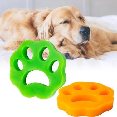 Imagem de Removedor de Pelos para Pet, 2 Peças, Verde e Laranja, Silicone, 8x7,5x1 cm, Reutilizável para Máquina de Lavar, Roupas, Sofá, Carro