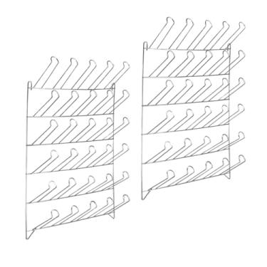 Imagem de Kit 2 Porta Copos 30 Lugares Suporte Escorredor de Parede para Copos de Cozinha Bar em Aço Cromado Águia