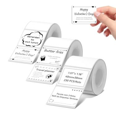 Imagem de 3 Rolos de Etiquetas Adesivas Brancas para NIIMBOT B1 B21 - Etiquetas Térmicas 40x30mm - Ideal para Organização de Alimentos, Casa, Escritório e Escola
