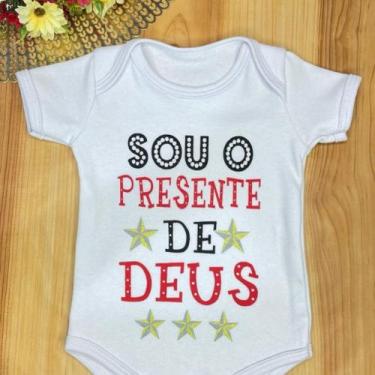 Imagem de Body Infantil Manga Curta Branco Temático Bebê Frase 100% Suedine - Sa