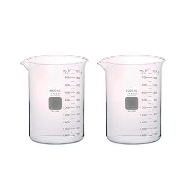 Imagem de PYREX Griffin Borosilicate Glass Beaker - Low Form Graduated Measuring Beaker with Spout – Premium Scientific Glassware for Laboratories, Classrooms or Home Use - PYREX Chemistry Glassware, 2L, 2/Pk