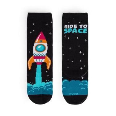 Imagem de Meia Puket Baby Espaço Preto 15 a 22, Preto, 15 A 18