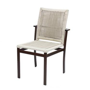 Imagem de Cadeira de Jantar Área Gourmet em Alumínio e Corda Náutica - NossaKasa