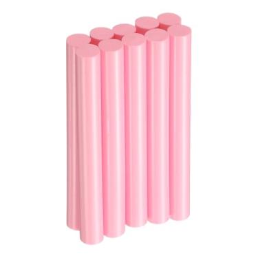 Imagem de HARFINGTON 10 peças de bastões de cola quente 1 cm de diâmetro x 10 cm de comprimento EVA mini adesivo adesivo quente derretimento para pistola de derretimento a quente, madeira, plástico, vidro