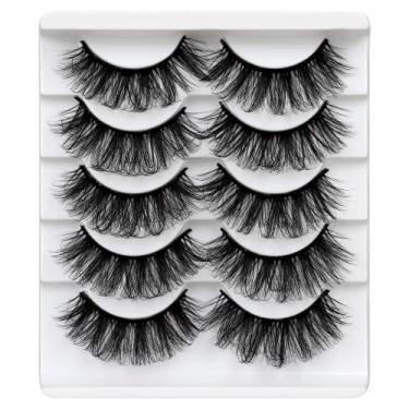 Imagem de Cílios postiços ALICROWN Mink Faux Wispy Natural 5D Volume - ALICROWN 