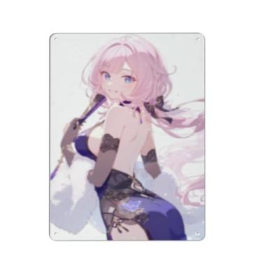 Imagem de Anime Sexy Bikini Hot Girl Pinup Girl Metal Tin Sign Wall Art Poster Decor for Home Bar Club Bedroom Bathroom Man Cave Otaku 30,5 x 40,6 cm, AN087