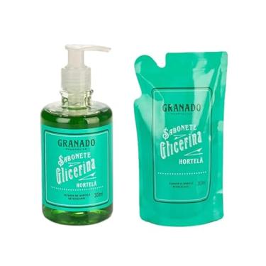 Imagem de Kit Sabonete Líquido Glicerina Hortela 300ml + Refil Hortela 300ml