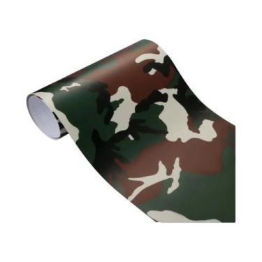Imagem de Filme De Vinil Camuflado Verde Floresta 30x100cm Adesivo Digital Camuf