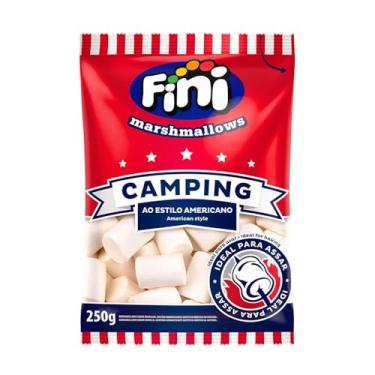 Imagem de Marshmallow Fini 250g Sem Glúten – Coração, Flor, Camping, Torção Azul, Torção Rosa ou Torção Recheadinho (Camping)