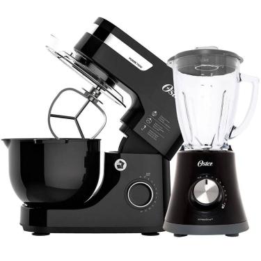 Imagem de Kit Black Batedeira Planetária e Liquidificador Super Chef Oster - 110V