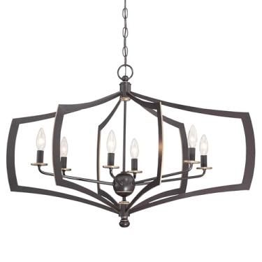 Imagem de Minka Lavery Lustre Lustre Lustre Iluminação 4376-579, Sala de Jantar Middletown, 6 Luzes, Bronze